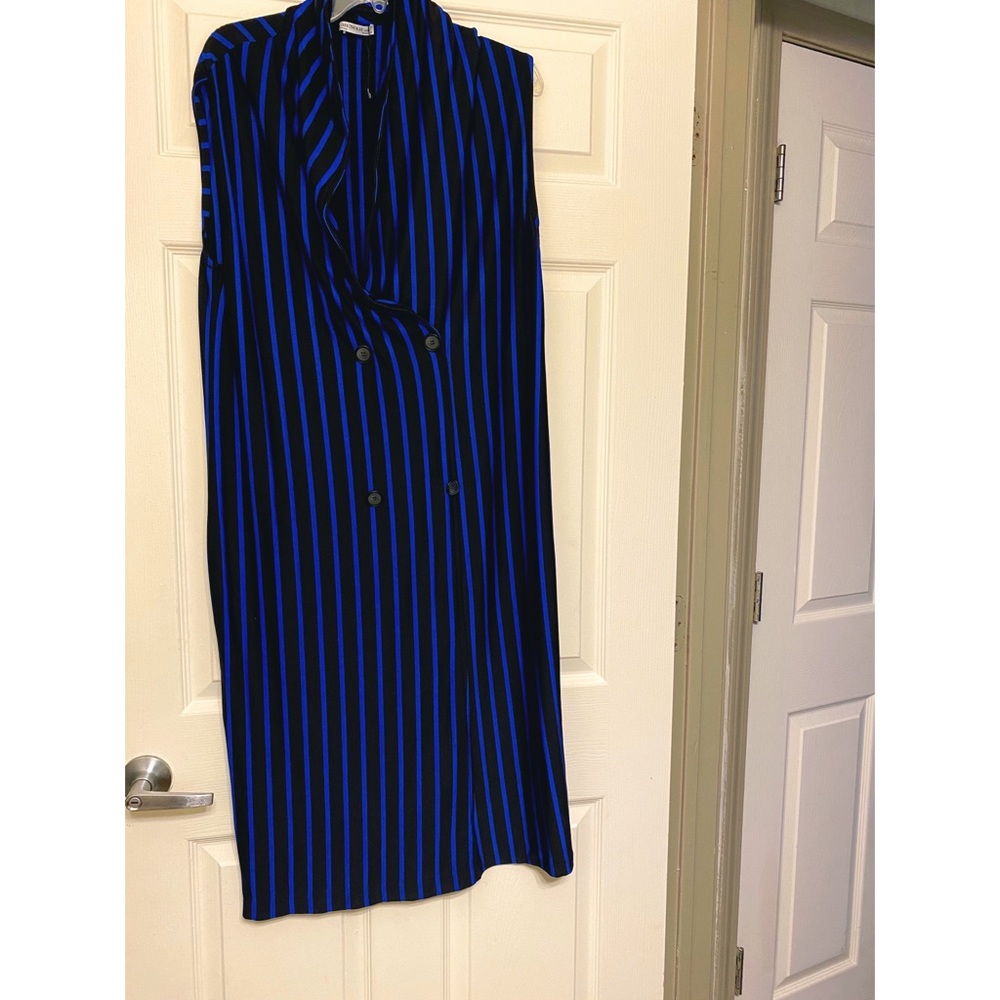 Black/Blue Zara Suit Dress (Sleeveless)(Size S)